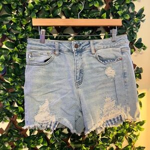 Judy Blue Frayed Hem Light Blue Jean Shorts
